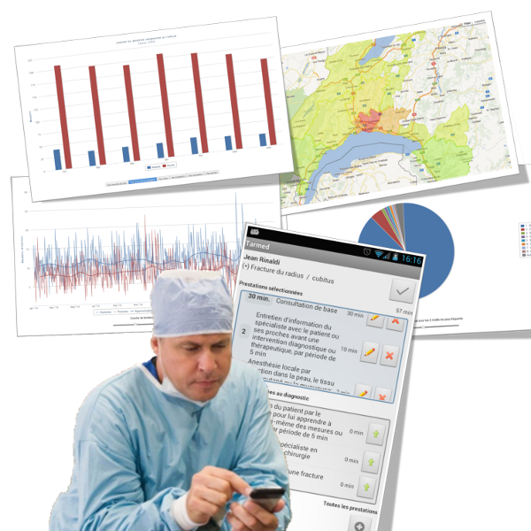 Médecin utilisant un smartphone Médecin utilisant un smartphone